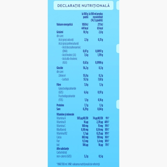 Formulă de lapte praf NUTRI-BIOTIK 2+, 2-3 ani, 1.200g