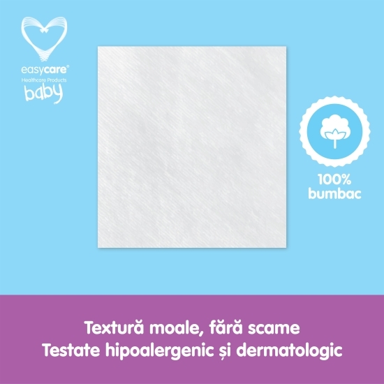 Dischete igienice pătrate pentru bebelusi si copii, 10x9.5cm, 60 buc