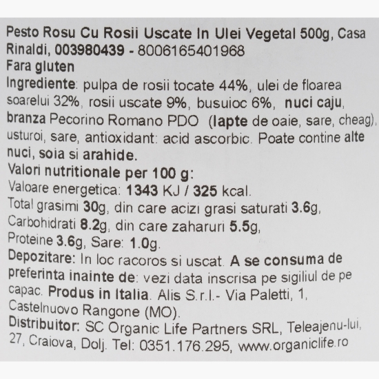 Sos Pesto Rosso cu roșii uscate 500g