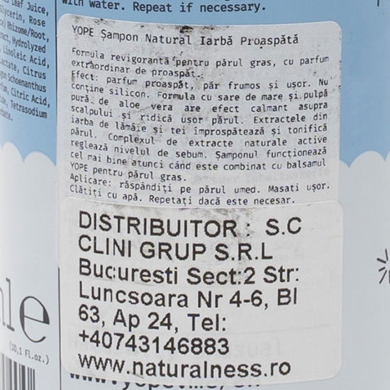 Șampon natural revigorant pentru păr gras, Fresh Grass 300ml