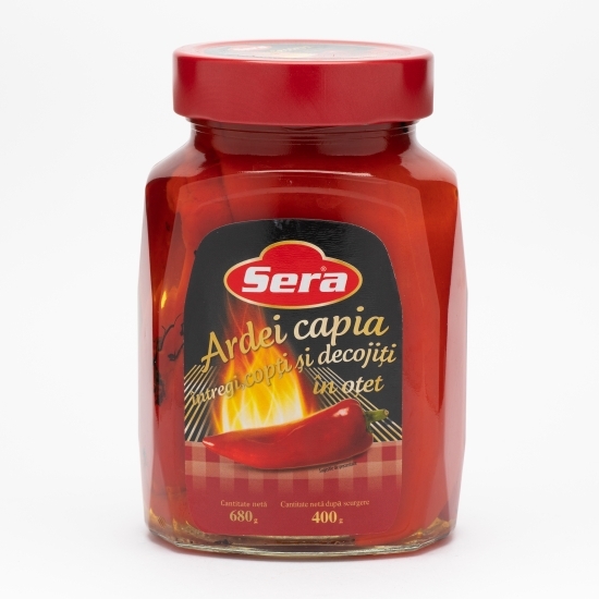 Ardei capia întregi copți și decojiți în oțet 680g