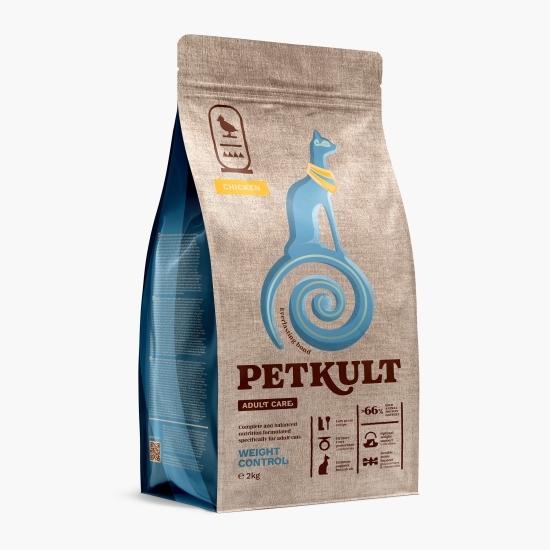 Hrană uscată pentru pisici Adult Care Weight Control, cu pui, 2kg
