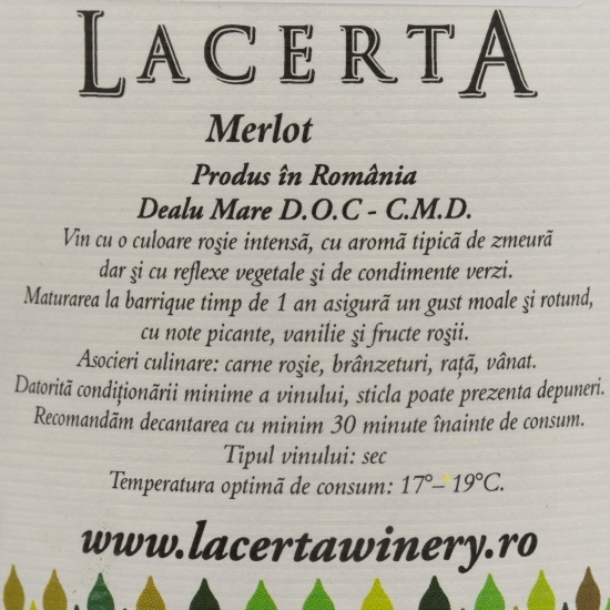 Vin roșu sec Merlot, 14.1%, 0.75l