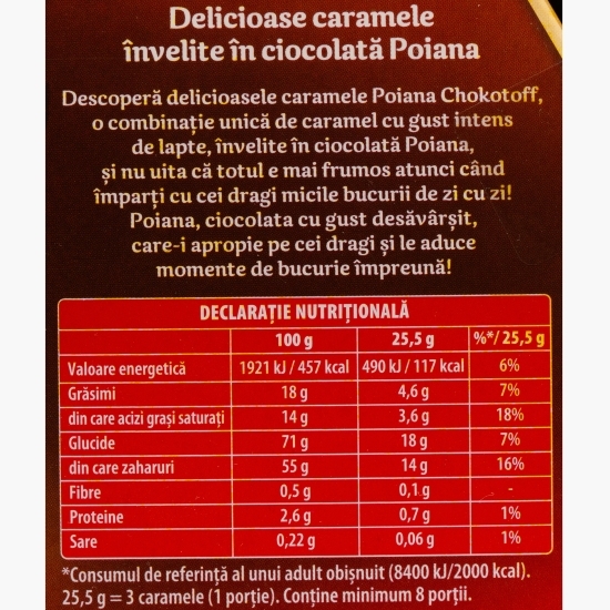 Caramele învelite în ciocolată Chokotoff Original 221g