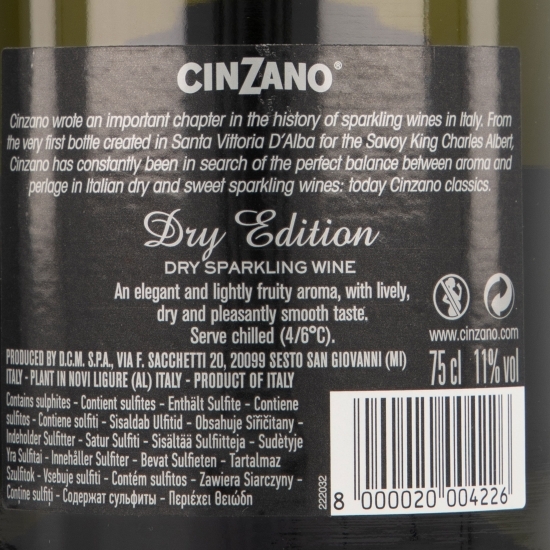 Vin spumant alb sec Dry Edition 0.75l