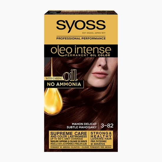 Vopsea de păr permanentă fără amoniac Oleo Intense, 3-82 mahon delicat, 115ml