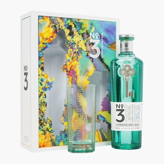 Gin London Dry 46% alc. 0.7l + 1 pahar