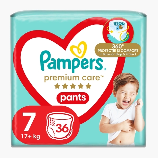 Scutece-chiloțel Premium Care Pants Mega Box mărimea 7, 17+ kg, 36 buc