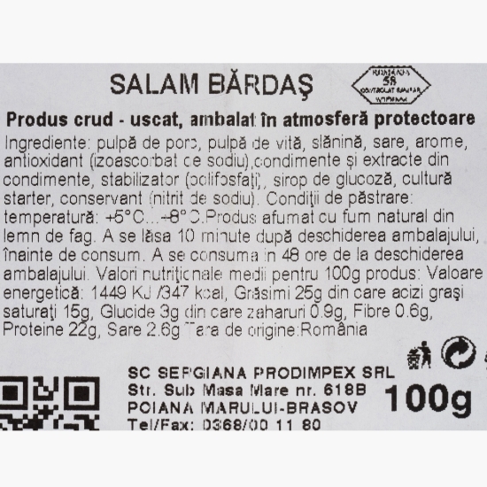 Salam Bărdaș feliat 100g