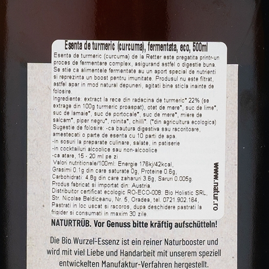 Esență de curcuma (turmeric) fermentată eco 500ml