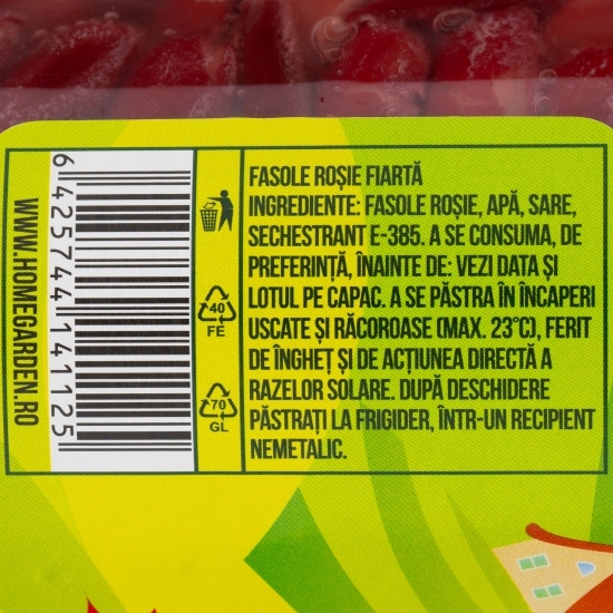 Fasole roșie fiartă 570g