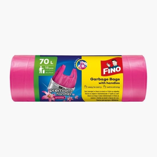 Saci menajeri premium cu mânere 70l 15 buc