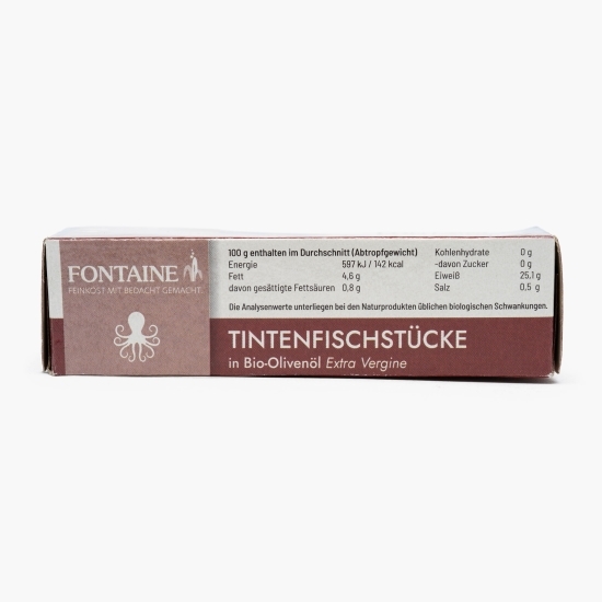 Bucăți de caracatiță în ulei de măsline eco, 110g