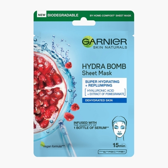 Mască șervețel Hydrabomb cu rodie pentru hidratare intensă 28g
