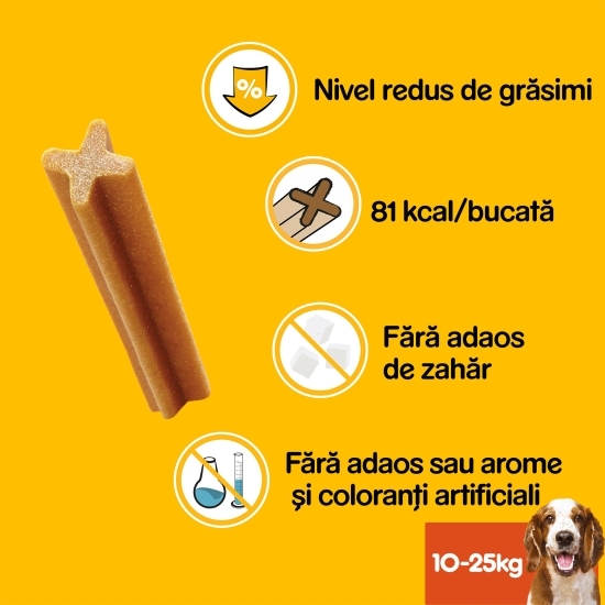 Batoane dentare pentru câini de talie medie, 77g, DentaStix 