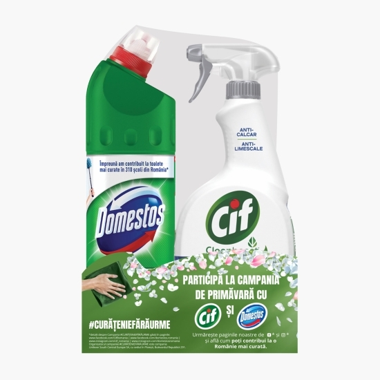 Pachet Promo Curățenie Baie: Dezinfectant Pin 1l + Spray curățare baie 750ml