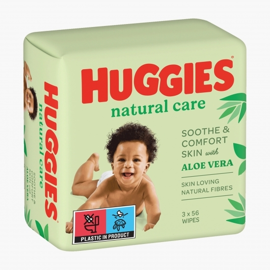 Șervețele umede pentru bebeluși, Natural Care 3x56 buc