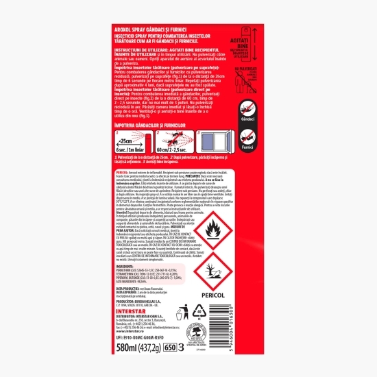 Spray împotriva gândacilor și furnicilor 580ml