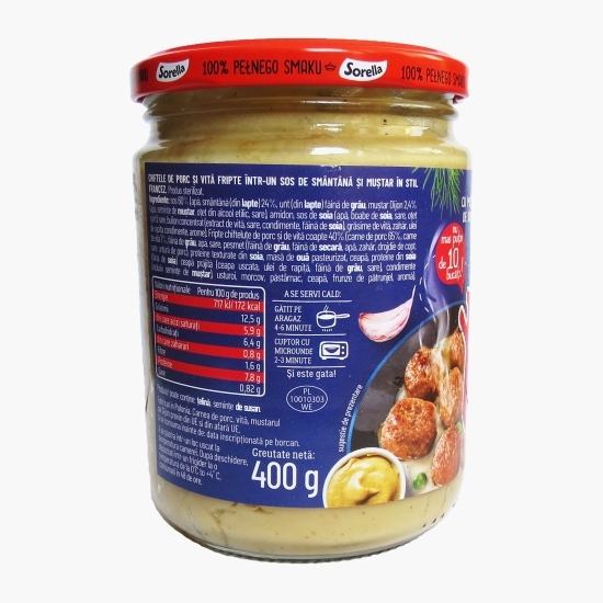 Chifteluțe de porc și vită coapte în sos franțuzesc 400g