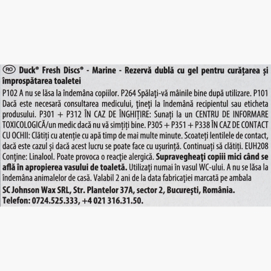 Rezervă gel pentru vasul toaletei Fresh Discs marine, 2 rezerve