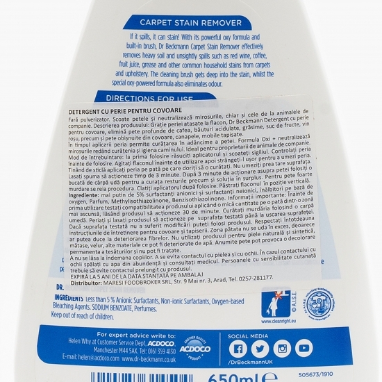 Detergent cu perie pentru covoare 0.65l