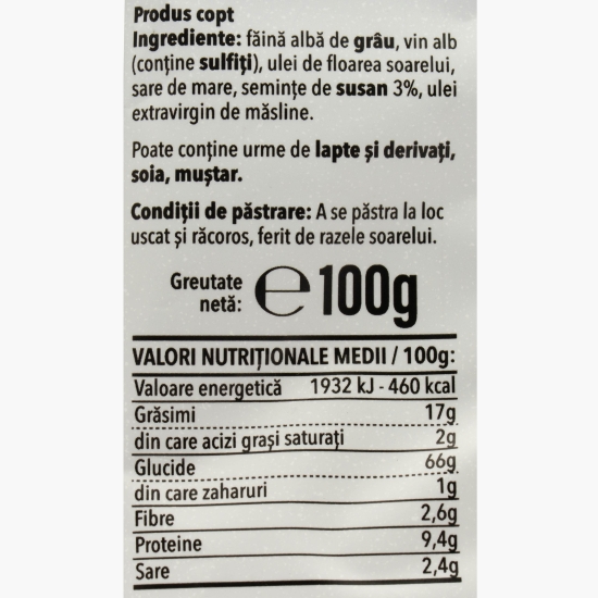 Covrigei fragezi cu semințe de susan, 100g