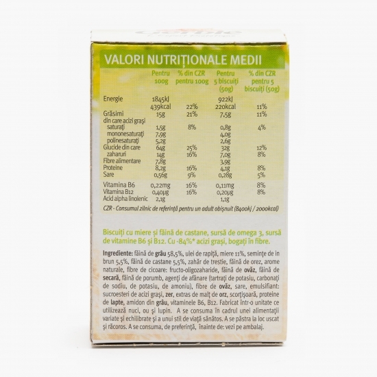 Biscuiți cu miere și făină de castane 50g