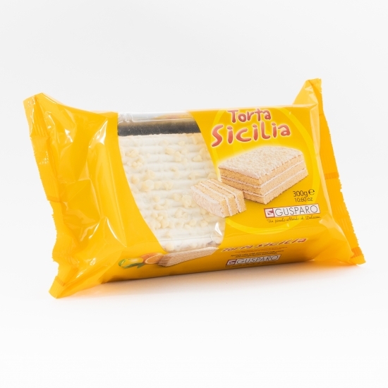 Tort Sicilia din pandișpan alb, cremă de lapte și gem de portocală și lămâie 300g
