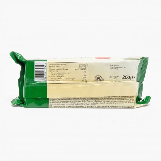 Ruladă elvețiană cu umplutură de căpșuni și vanilie 200g