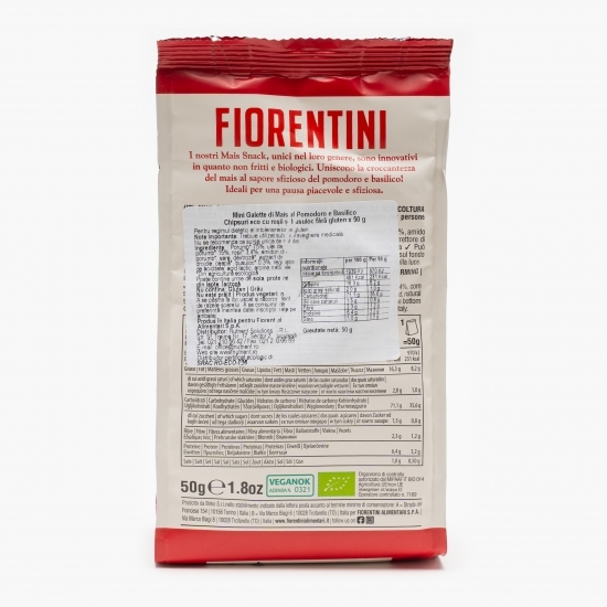 Chipsuri eco din porumb cu roșii și busuioc fără gluten 50g 