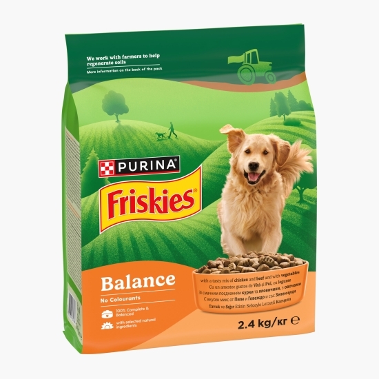 Hrană uscată pentru câini adulți, 2.4kg, Balance cu vită, pui și legume