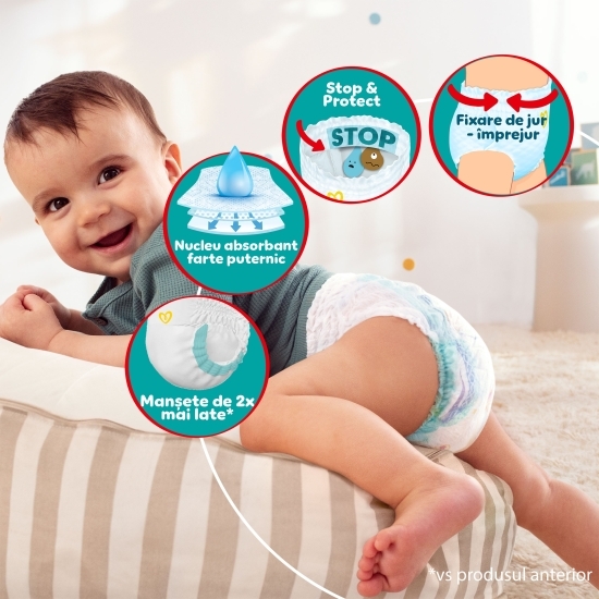 Scutece-chiloțel Premium Care Pants, mărimea 5, 11-17kg, 102 buc