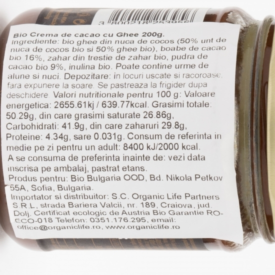 Cremă de cacao eco cu Ghee 200g