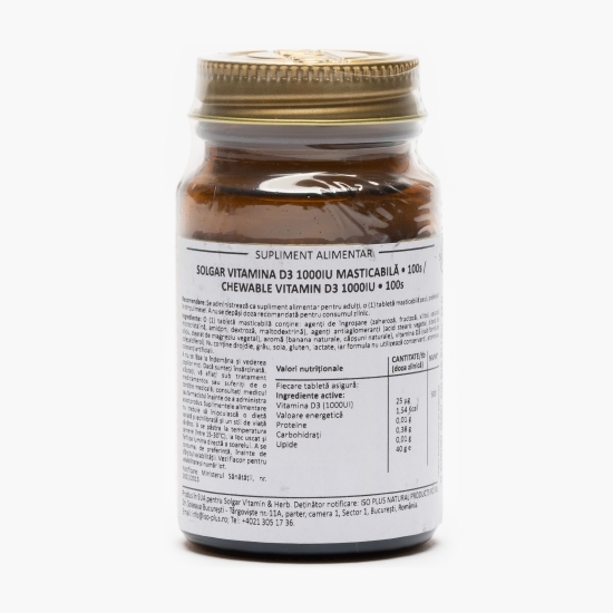Vitamina D3 1000 IU 100 tablete mastricabile