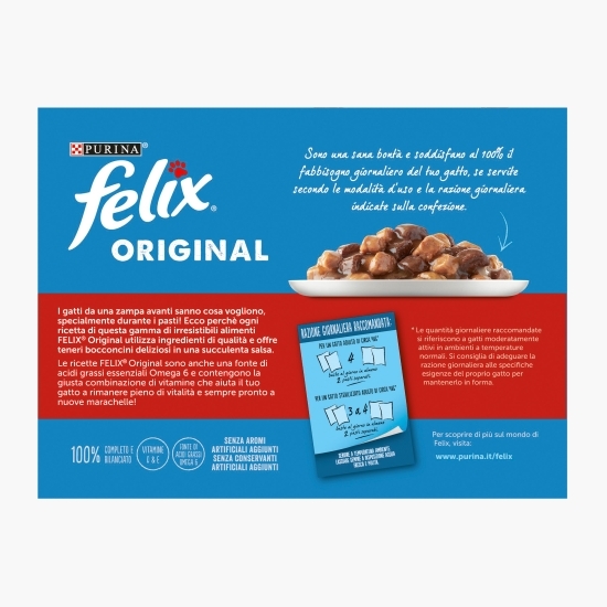 Hrană umedă pentru pisici, 10x85g, mix de arome (iepure, pasăre, pui, rață, miel, curcan și ficat)