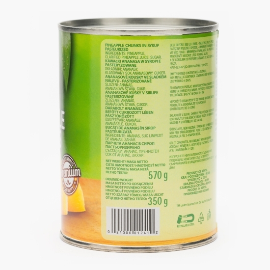Ananas bucăți în sirop, conservă 570g
