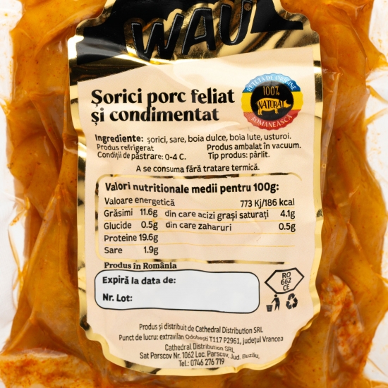Șorici porc feliat condimentat 200g