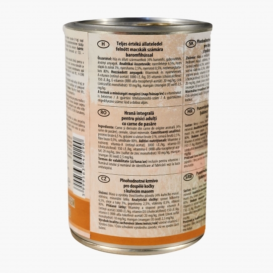Hrană umedă integrală pentru pisici adulte, 415g,  cu carne de pasăre 