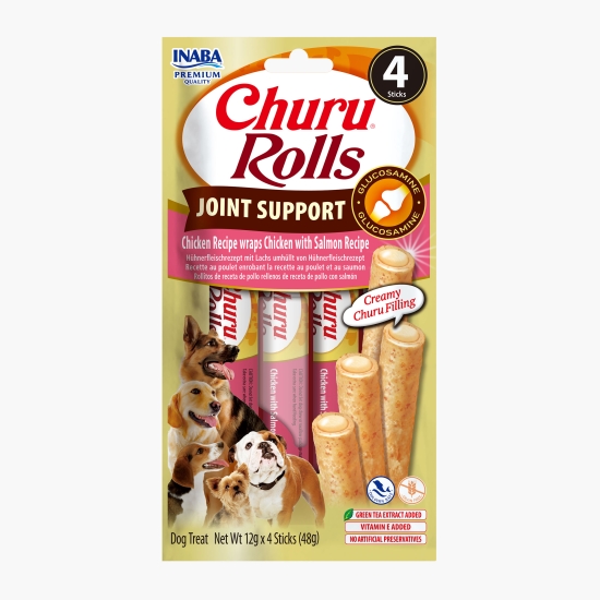 Recompense pentru câini Rolls, Joint Support, cu pui și somon 48g