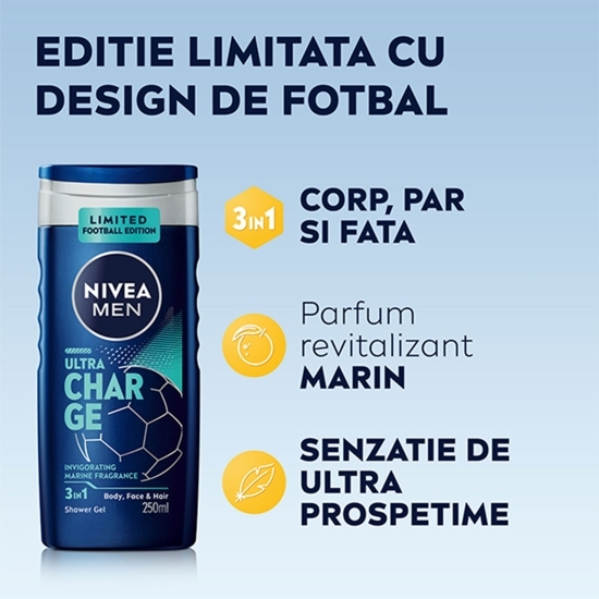 Gel de duș Ultra Charge, Ediție limitată, 0.25l