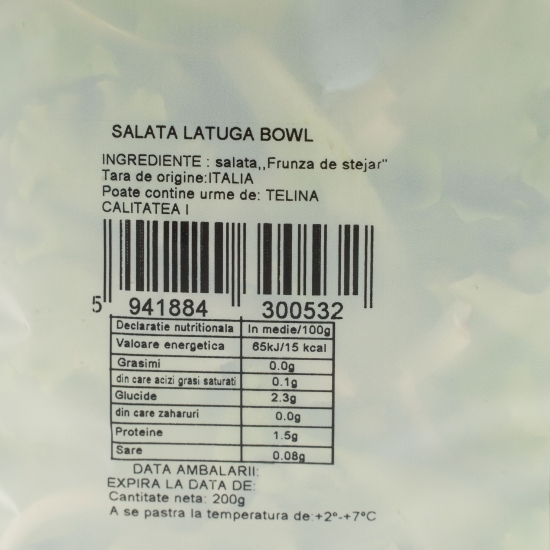 Salată Lattuga Bowl 200g