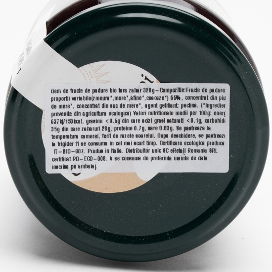 Gem de fructe de pădure eco fără zahăr 320g