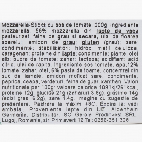 Mozzarella sticks cu sos de tomate 200g