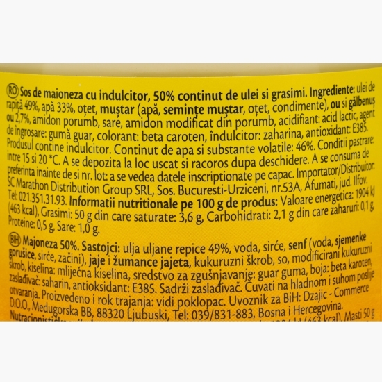 Maioneză 50% grăsimi, 0.5l