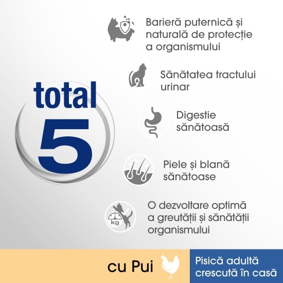 Hrană uscată pentru pisici de interior adulte, 1.4kg, cu pui