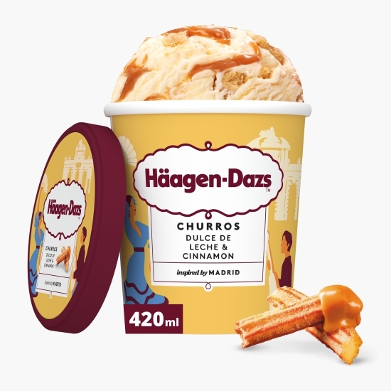 Înghețată cu bucăți de churros și sos Dulce de Leche 420ml