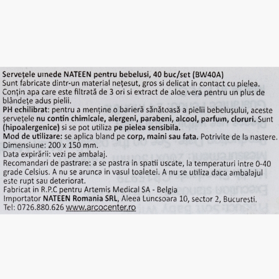 Șervețele umede eco-friendly Premium Line 40 buc