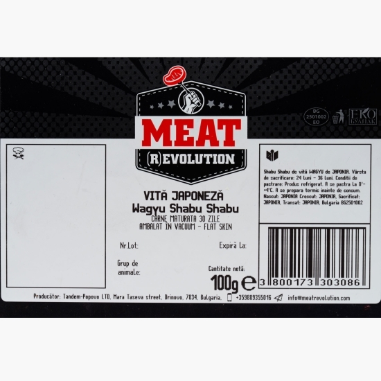 Vită japoneză Wagyu Shabu Shabu 100g