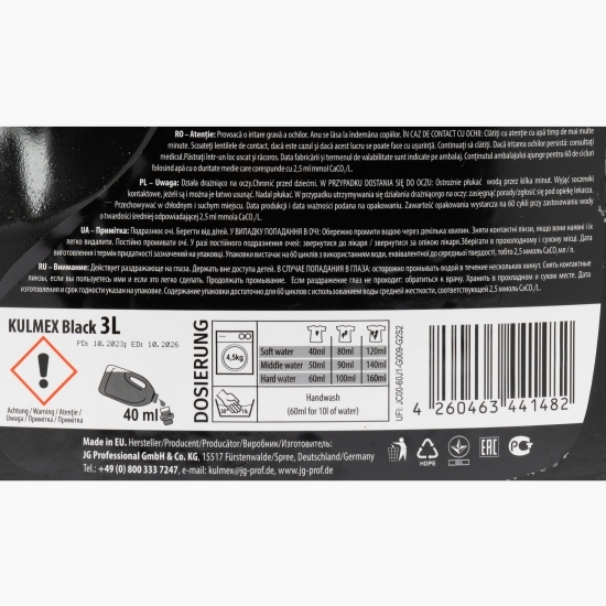 Detergent de rufe lichid gel Black, 60 spălări, 3l
