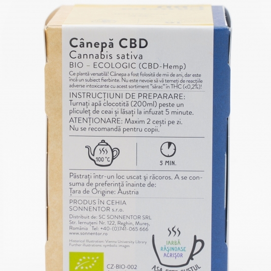 Ceai de plante cânepă CBD eco 18 plicuri